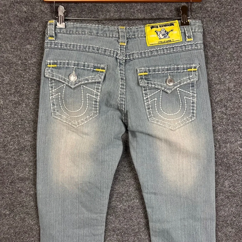 True Religion Skinny Jeans women 32 Blue Distressed Made In USA